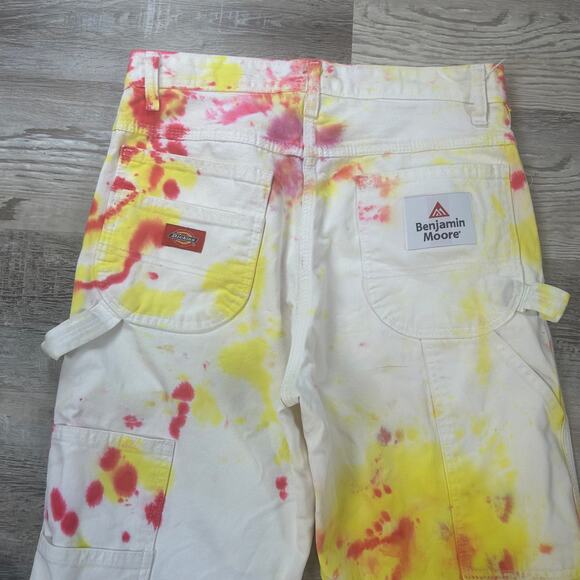 Dickies Painter Pants White Cotton Carpenter Splatter Paint Fairycore Medium - Picture 3 of 10